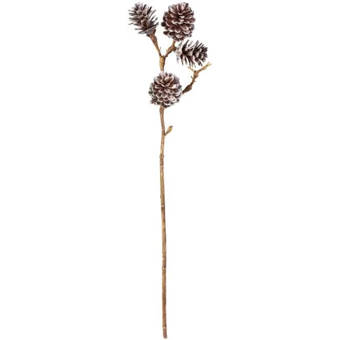 Zapfenzweig Mit Kunstschnee - Ca. 52 Cm
