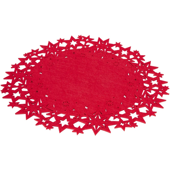 Platzset - Sterne - Aus Filz - Ø = 45 Cm - Rot – Bild 2