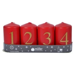 Stumpenkerzen - Zahlen - Ca. 5,5 X 9 Cm - Rot