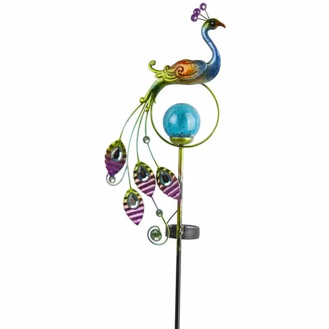 LED-Solarstecker - Pfau - 15,5 X 6 X 109 Cm