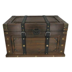 Truhe - L - Dunkelbraun - Aus Holz - Ca. 61 X 37 X 35 Cm