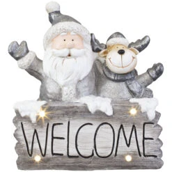 LED-Standdeko - Welcome - Aus Magnesia - Ca. 45 X 20 X 49 Cm