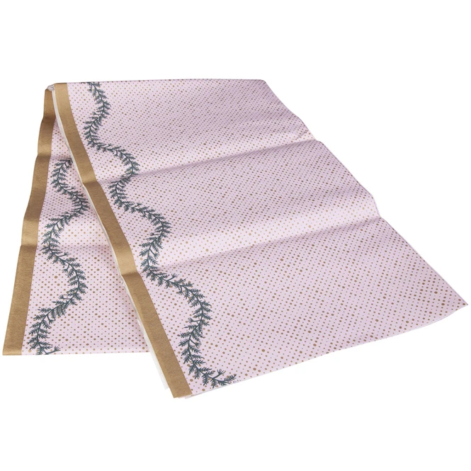 Tischdecke - Tannenäste - Rosa - Ca. 220 X 138 Cm