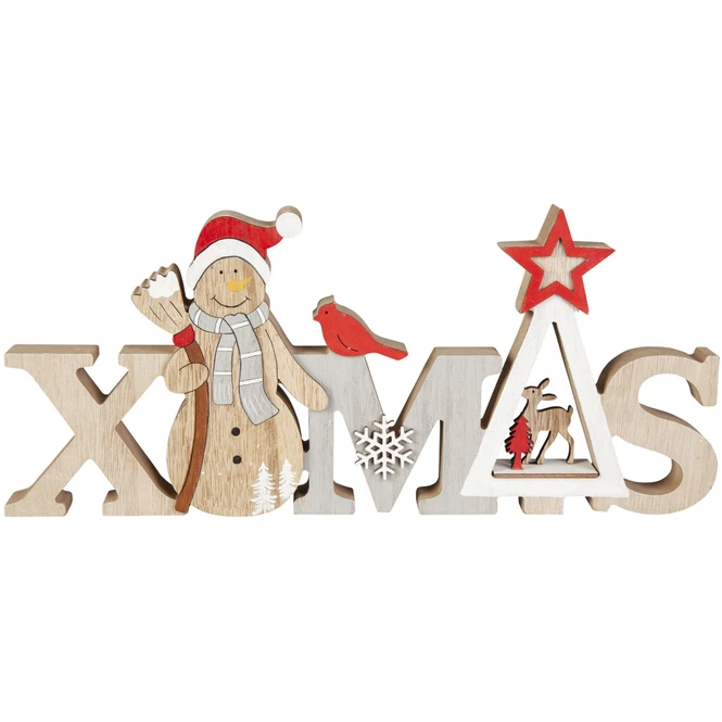 Deko-Schriftzug - XMAS - Aus Holz - Ca. 37,5 X 16 Cm – Bild 3