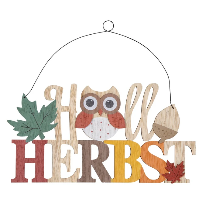 Dekohänger - Hallo Herbst - Aus Holz - Ca. 30,5 X 15,5 Cm – Bild 2