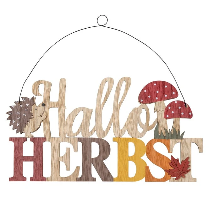 Dekohänger - Hallo Herbst - Aus Holz - Ca. 29,5 X 16 Cm – Bild 2