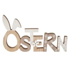 Deko-Schriftzug - Ostern - Aus Holz - Ca. 37,5 X 2,5 X 21,5 Cm
