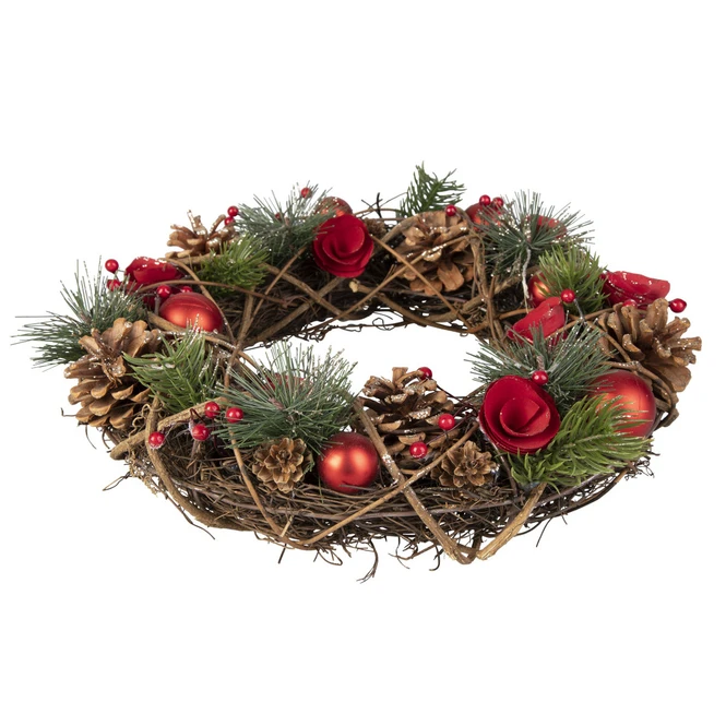 Dekokranz - Aus Holz - Ø = Ca. 34 Cm - Rot – Bild 2