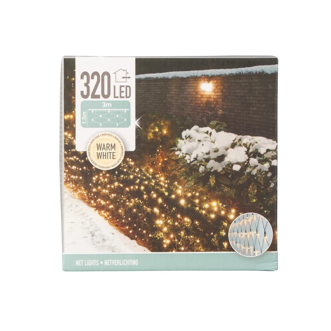 320er LED Lichternetz - Ca. 300 X 150 Cm - Warmweiß