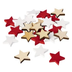 Streudeko - Sterne - Aus Holz - Ø = Ca. 3 Cm
