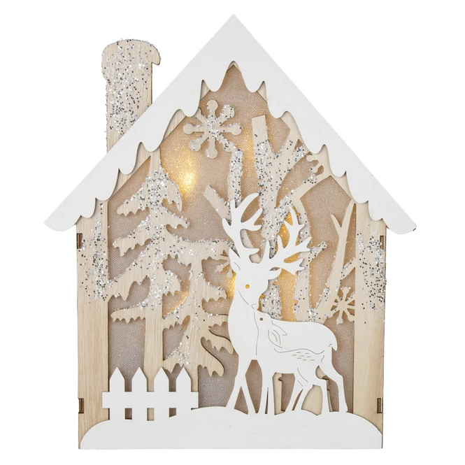 LED-Haus - Aus Holz - Ca. 25,5 X 5 X 29,5 Cm