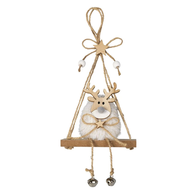 Dekohänger - Rentier - Aus Holz - Ca. 10 X 4 X 22 Cm - Braun/weiß