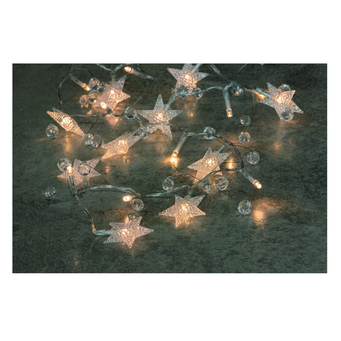 20er LED-Lichterkette - Sterne - Ca. 95 Cm