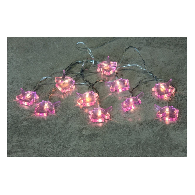 10er LED-Lichterkette - Einhörner - Ca. 135 Cm - Rosa