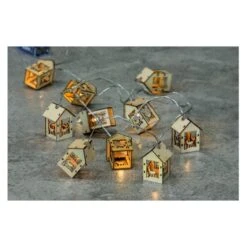 10er LED-Lichterkette - Häuschen - Ca. 135 Cm - Rehe