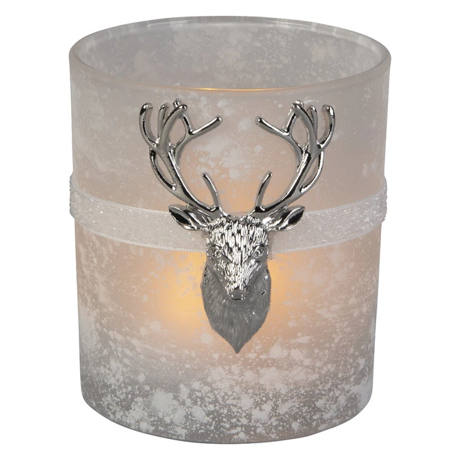 Teelichtglas - Rentier - Ca. 9 X 10 Cm - 1 Stück – Bild 2