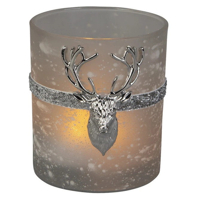 Teelichtglas - Rentier - Ca. 9 X 10 Cm - 1 Stück – Bild 4