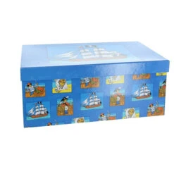 Geschenkbox - L - Pirat Blau - Aus Papier - Ca. 28 X 18,5 X 11,5 Cm