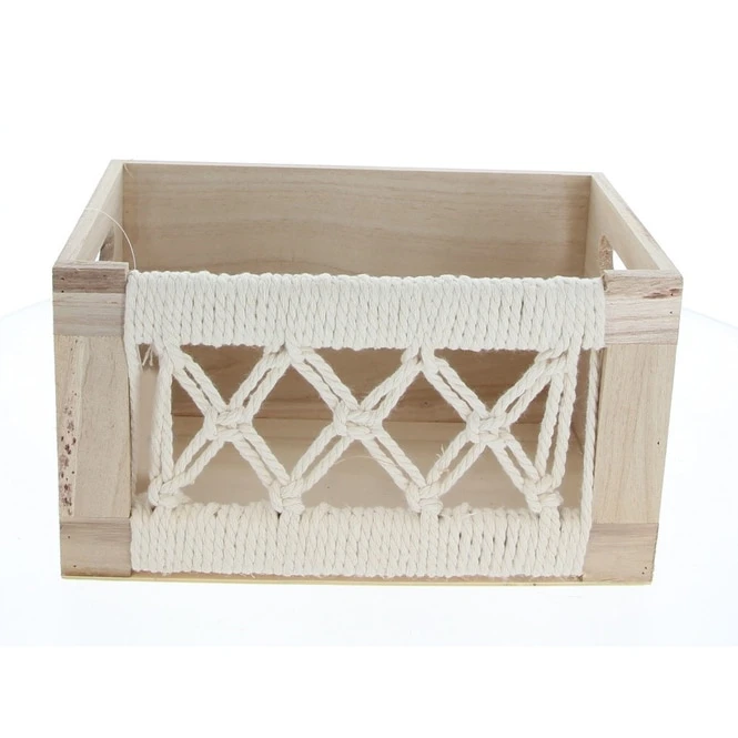 Box - Geflochtene Seiten - Aus Holz - Ca. 30 X 20 X 16 Cm