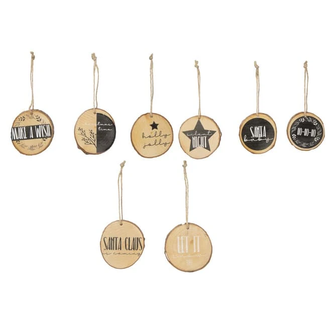 Out Of The Blue Dekohänger - Scheiben - Aus Holz - Ca. 15 X 7 Cm - 8 Stück – Bild 6