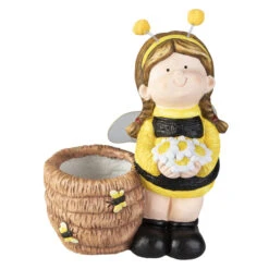 Pflanzgefäß - Mädchen - Aus Magnesia - Ca. 21 X 21,5 X 39,5 Cm