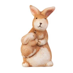 Hasenmama Mit Kind - Aus Keramik - Ca. 8 X 6,5 X 15 Cm