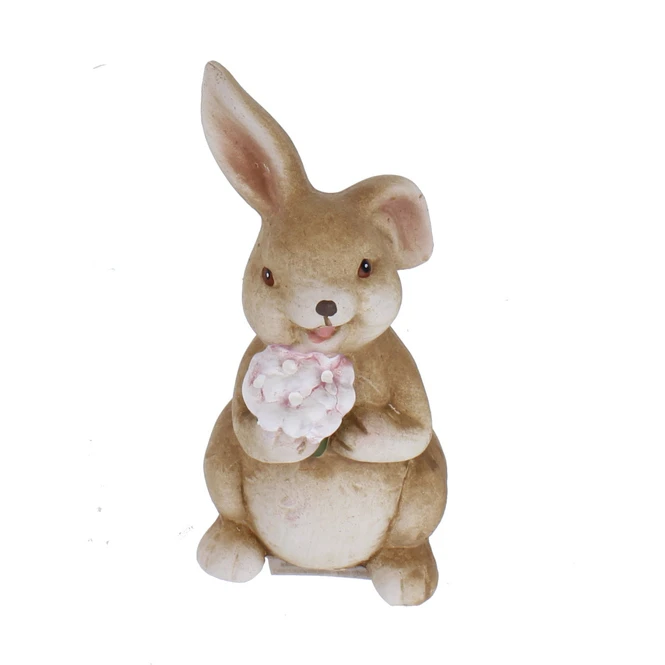 Hase Mit Blumen - Aus Keramik - Ca. 7 X 6 X 12 Cm - 1 Stück – Bild 3