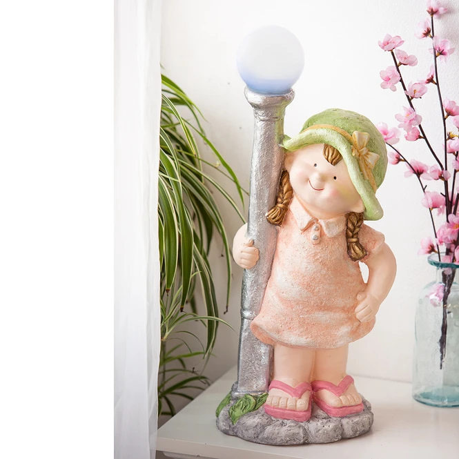 Dekokind Mit LED-Laterne - Aus Magnesia - Ca. 23,5 X 19 X 54 Cm – Bild 2