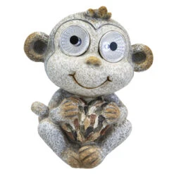 LED-Solarlampe - Affe - Aus Polyresin - Ca. 14,5 X 10 X 17,5 Cm