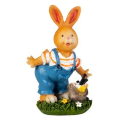 Hase Mit Farbeimer - Aus Polyresin - Ca. 6,5 X 6,5 X 11,5 Cm