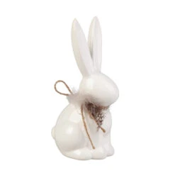 Hase Mit Federn - Aus Keramik - Ca. 9 X 7 X 16,5 Cm