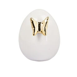 Deko-Ei Mit Schmetterling - Aus Dolomit - Ca. 8 X 7 X 8,5 Cm