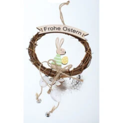 Dekokranz - Frohe Ostern - Aus Holz - Ca. 14 X 2 X 46 Cm