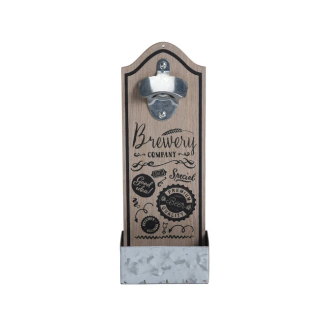 Wanddeko - Flaschenöffner - Aus Holz - Ca. 30,5 X 12 X 7 Cm - 1 Stück