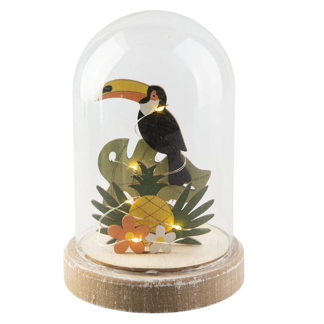 LED-Glocke - Tukan - Aus Glas - Ca. 11 X 17 Cm – Bild 2