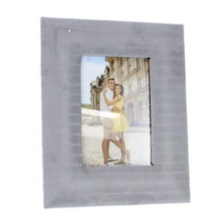 Bilderrahmen - Samt Grau - Ca. 23 X 18 X 1,8 Cm