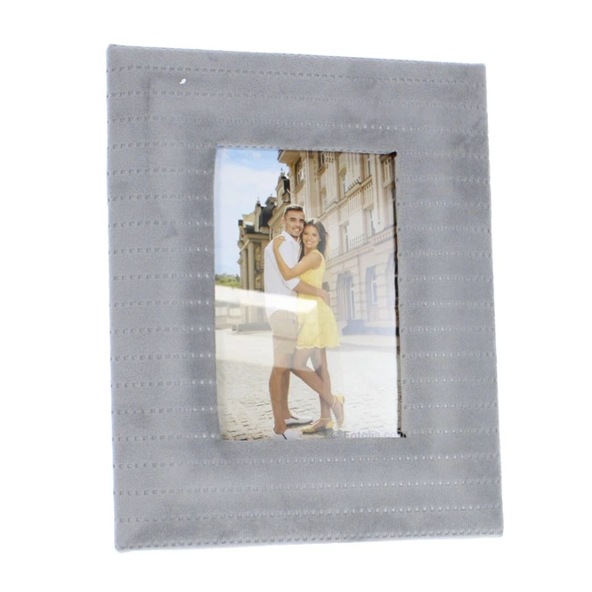 Bilderrahmen - Samt Grau - Ca. 23 X 18 X 1,8 Cm