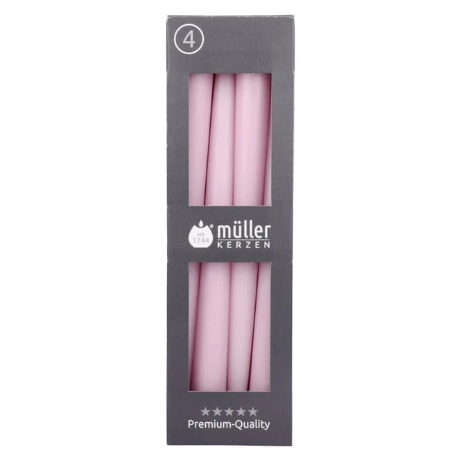 Spitzkerzen - Ca. 2 X 24,5 Cm - Rosa - 4 Stück