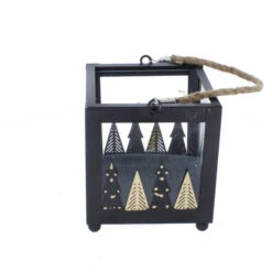 Laterne Mit Bäumen - Ca. 13 X 13 X 14,5/26,5 Cm