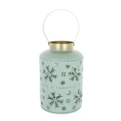 Laterne Schneeflocken - Aus Metall - 14x14x20 Cm