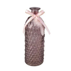 Vase In Flaschenform - Rosa - Aus Glas - Ca. 7 X 7 X 20,5 Cm