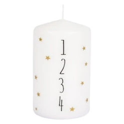Stumpenkerzen - Advent - Ca. 7 X 10 Cm - Weiß