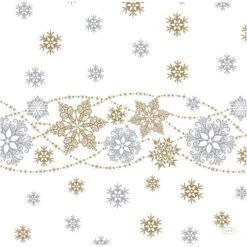 12 Servietten - Schneeflocken - Ca. 40 X 40 Cm - Weiß
