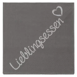 Out Of The Blue 20 Servietten - Lieblingsessen - Ca. 33 X 33 Cm - Grau