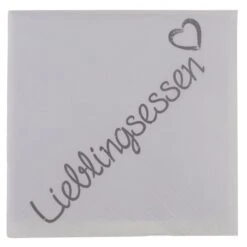 Out Of The Blue 20 Servietten - Lieblingsessen - Ca. 33 X 33 Cm - Weiß