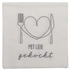 Out Of The Blue 20 Servietten - Mit Liebe Gekocht - Ca. 33 X 33 Cm