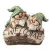 Gartenzwerge Auf Baumstamm - Aus Polyresin - Ca. 24 X 18 X 27,5 Cm