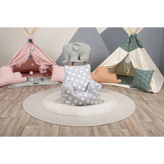 Kindersitzsack Sterne - Grau/weiß – Bild 3