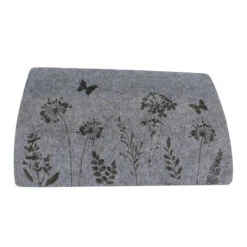 Platzdeckchen - Blumenwiese - Grau - Aus Filz - Ca. 45 X 30 Cm