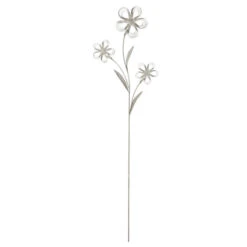 Gartenstecker - Blumen - Grau - Aus Metall - Ca. 110 X 31 Cm